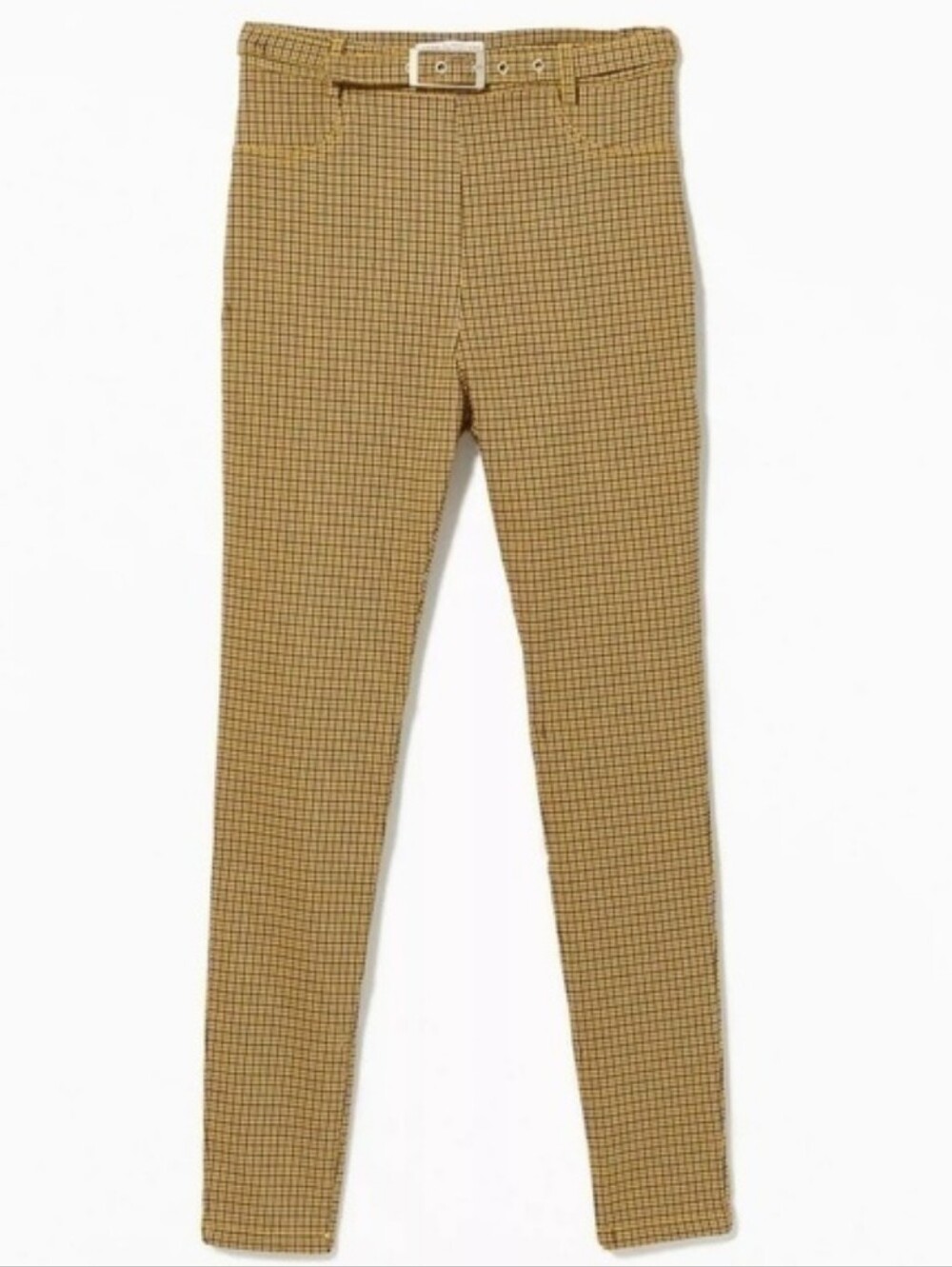 Urban Outfitters High Waisted Belted Skinny Pants Size 4 Yellow/Blue/Black
